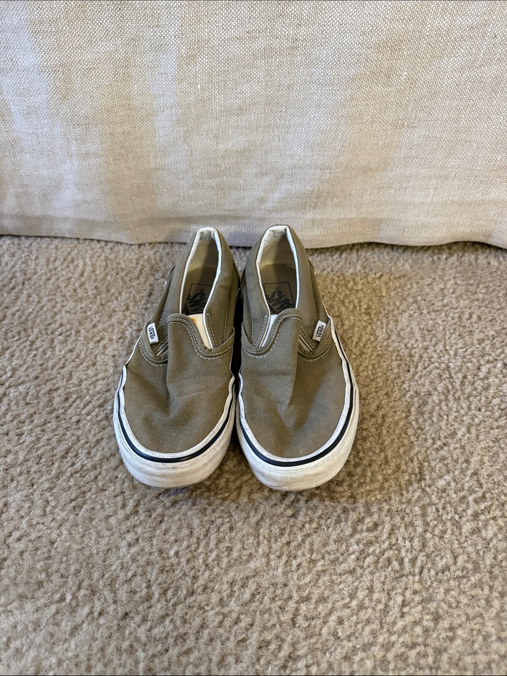 Vans Kids Slip-On Canvas Sneakers - Olive